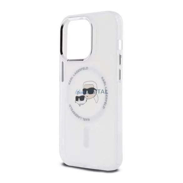 KARL LAGERFELD IML K&CH HEADS METAL FRAME MAGSAFE szilikon telefonvédő (ütésállóság, kameravédő, MagSafe) ÁTLÁTSZÓ Apple iPhone 15 Pro