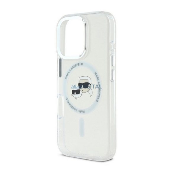 KARL LAGERFELD IML K&CH HEADS METAL FRAME MAGSAFE szilikon telefonvédő (ütésállóság, kameravédő, MagSafe) ÁTLÁTSZÓ Apple iPhone 16 Pro Max