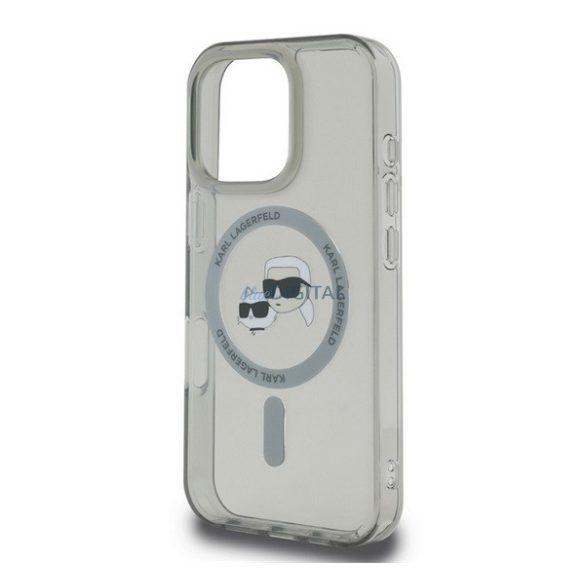 KARL LAGERFELD IML K&CH HEADS METAL FRAME MAGSAFE szilikon telefonvédő (ütésállóság, kameravédő, MagSafe) FEKETE Apple iPhone 16 Pro Max