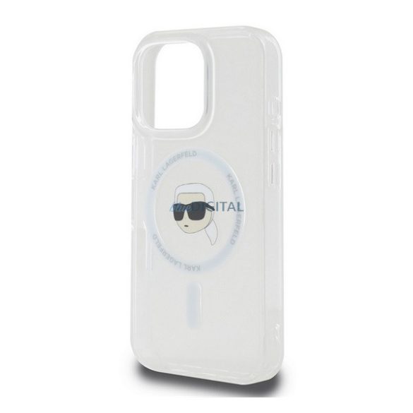 KARL LAGERFELD IML KARL HEAD METAL FRAME MAGSAFE szilikon telefonvédő (ütésállóság, kameravédő, MagSafe) ÁTLÁTSZÓ Apple iPhone 16 Pro Max