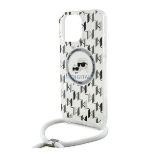 KARL LAGERFELD IML MONOGRAM CROSSBODY K&CH HEADS MAGSAFE szilikon telefonvédő (ütésállóság, MagSafe, nyakpánt) ÁTLÁTSZÓ Apple iPhone 16 Pro Max
