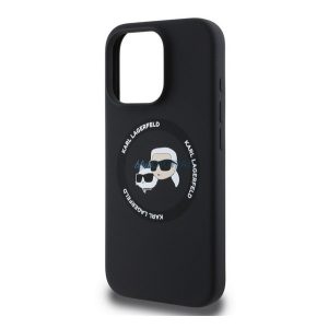 KARL LAGERFELD LIQUID SILICONE K&CH HEADS MAGSAFE szilikon telefonvédő (ütésállóság, MagSafe) FEKETE Apple iPhone 16 Pro