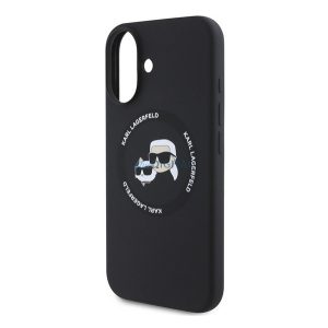 KARL LAGERFELD LIQUID SILICONE K&CH HEADS MAGSAFE szilikon telefonvédő (ütésállóság, MagSafe) FEKETE Apple iPhone 16