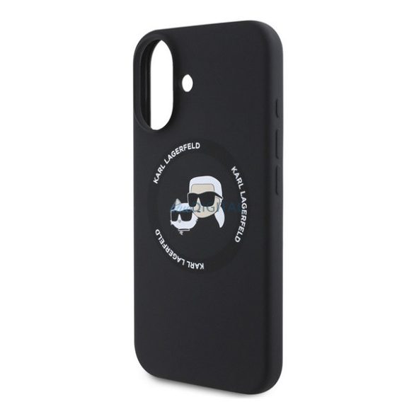 KARL LAGERFELD LIQUID SILICONE K&CH HEADS MAGSAFE szilikon telefonvédő (ütésállóság, MagSafe) FEKETE Apple iPhone 16