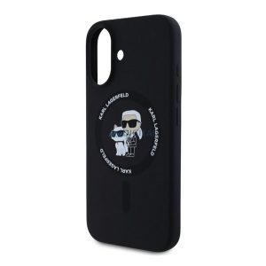 KARL LAGERFELD LIQUID SILICONE KARL AND CHOUPETTE MAGSAFE szilikon telefonvédő (ütésállóság, MagSafe) FEKETE Apple iPhone 16