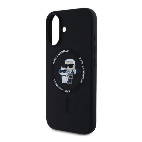 KARL LAGERFELD LIQUID SILICONE KARL AND CHOUPETTE MAGSAFE szilikon telefonvédő (ütésállóság, MagSafe) FEKETE Apple iPhone 16