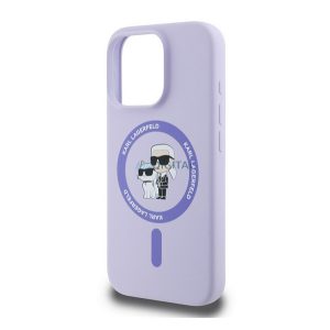 KARL LAGERFELD LIQUID SILICONE KARL AND CHOUPETTE MAGSAFE szilikon telefonvédő (ütésállóság, MagSafe) LILA Apple iPhone 16 Pro