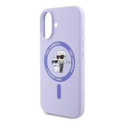   KARL LAGERFELD LIQUID SILICONE KARL AND CHOUPETTE MAGSAFE szilikon telefonvédő (ütésállóság, MagSafe) LILA Apple iPhone 16