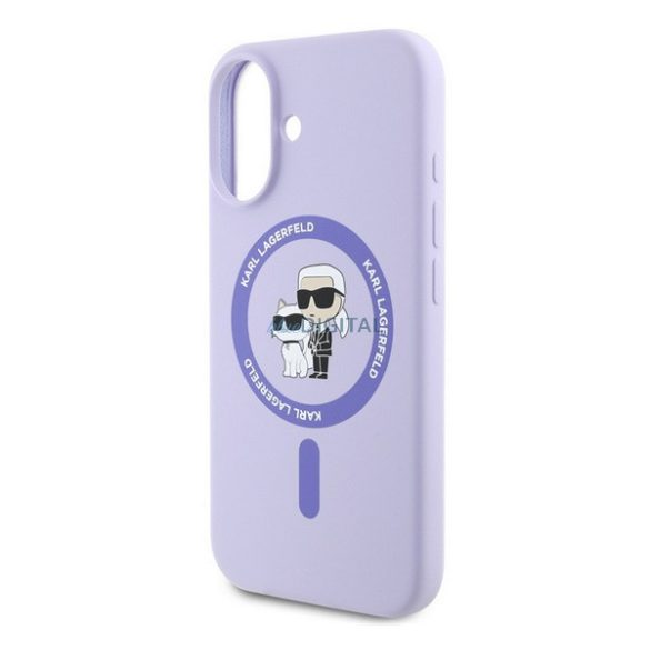KARL LAGERFELD LIQUID SILICONE KARL AND CHOUPETTE MAGSAFE szilikon telefonvédő (ütésállóság, MagSafe) LILA Apple iPhone 16