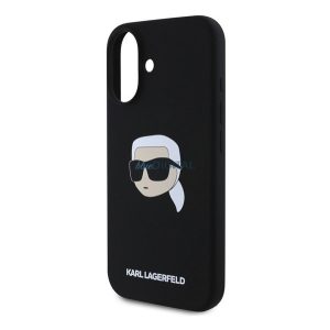 KARL LAGERFELD LIQUID SILICONE KARL HEAD MAGSAFE szilikon telefonvédő (ütésállóság, MagSafe) FEKETE Apple iPhone 16