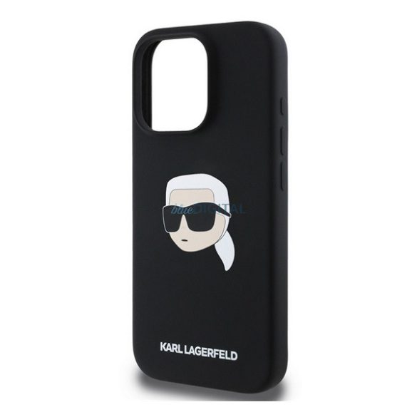 KARL LAGERFELD LIQUID SILICONE KARL HEAD MAGSAFE szilikon telefonvédő (ütésállóság, MagSafe) FEKETE Apple iPhone 16 Pro