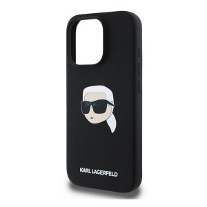 KARL LAGERFELD LIQUID SILICONE KARL HEAD MAGSAFE szilikon telefonvédő (ütésállóság, MagSafe) FEKETE Apple iPhone 16 Pro Max