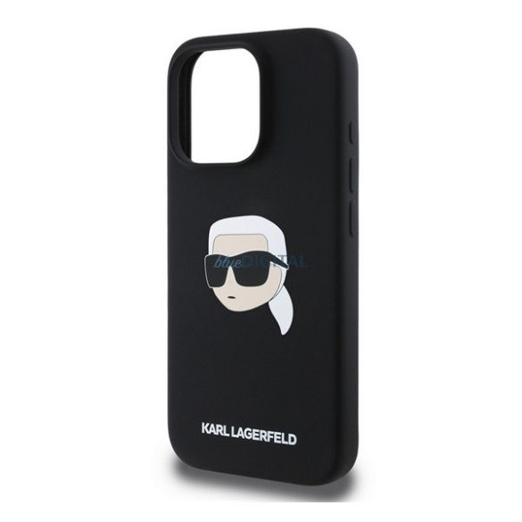 KARL LAGERFELD LIQUID SILICONE KARL HEAD MAGSAFE szilikon telefonvédő (ütésállóság, MagSafe) FEKETE Apple iPhone 16 Pro Max