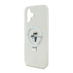   KARL LAGERFELD RINGSTAND KARL AND CHOUPETTE MAGSAFE szilikon telefonvédő (ütésállóság, MagSafe, kitámasztó) FEHÉR Apple iPhone 16