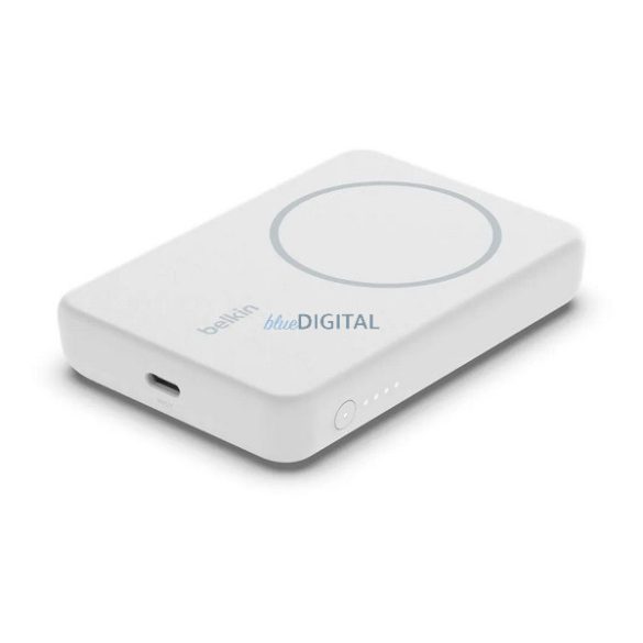 BELKIN BOOST CHARGE vésztöltő Type-C aljzat (5000mAh, 7,5W, wireless, MagSafe, kitámasztó + Type-C kábel) FEHÉR