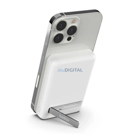 BELKIN BOOST CHARGE vésztöltő Type-C aljzat (5000mAh, 7,5W, wireless, MagSafe, kitámasztó + Type-C kábel) FEHÉR