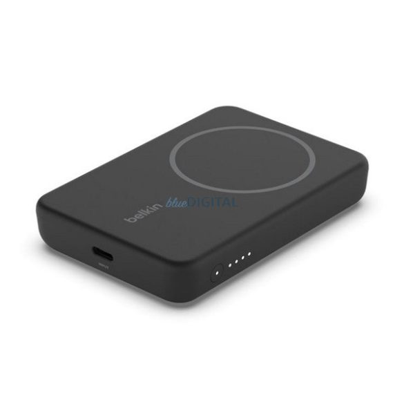 BELKIN BOOST CHARGE vésztöltő Type-C aljzat (5000mAh, 7,5W, wireless, MagSafe, kitámasztó + Type-C kábel) FEKETE
