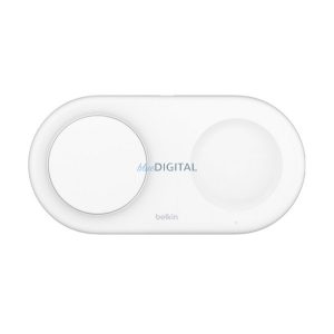 BELKIN BOOST CHARGER PRO asztali töltő 2in1 (15W, gyorstöltő, wireless, Magsafe, Apple Airpods töltő) FEHÉR Apple iPhone 8 Plus 5.5, iPhone XR 6.1, iPhone 13 mini