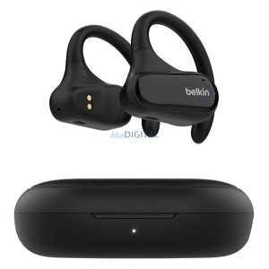 BELKIN SOUNDFORM CLARFIT bluetooth fülhallgató SZTEREO (v5.3, TWS, mikrofon, fülre akasztható, IPX5 + töltőtok) FEKETE