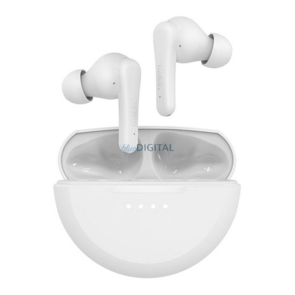 BELKIN SOUNDFORM RHYTHM bluetooth fülhallgató SZTEREO (v5.3, TWS, mikrofon, zajszűrő, IPX5 + töltőtok) FEHÉR