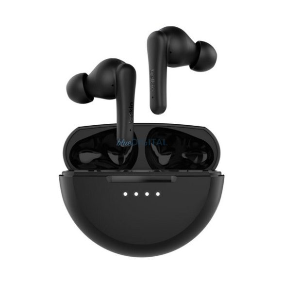 BELKIN SOUNDFORM RHYTHM bluetooth fülhallgató SZTEREO (v5.3, TWS, mikrofon, zajszűrő, IPX5 + töltőtok) FEKETE