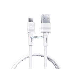 REMAX LEYA adatkábel (USB - microUSB, 2.4A, gyorstöltő, 100cm) FEHÉR
