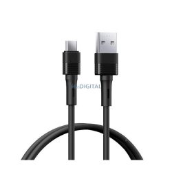   REMAX LEYA adatkábel (USB - microUSB, 2.4A, gyorstöltő, 100cm) FEKETE