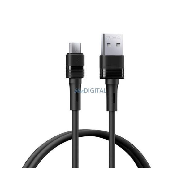 REMAX LEYA adatkábel (USB - microUSB, 2.4A, gyorstöltő, 100cm) FEKETE