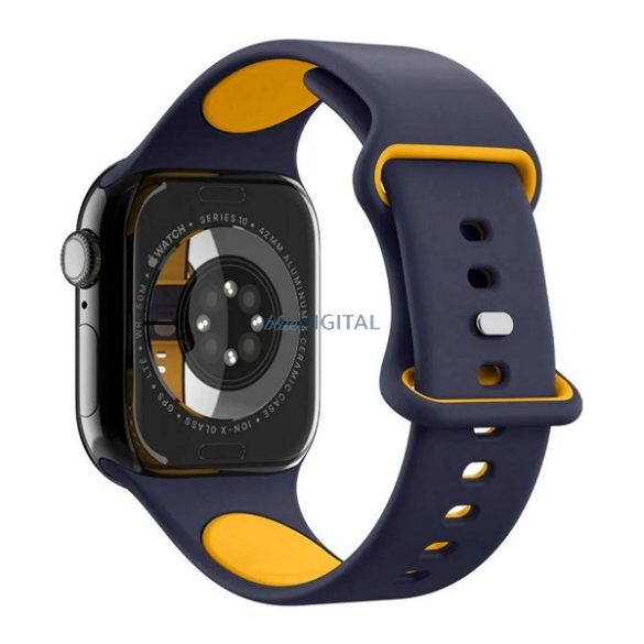 SPIGEN NANO POP pótszíj (egyedi méret, kicsi, matt, szilikon) SÖTÉTKÉK Apple Watch Series SE 2 40mm, Watch Series 2 42mm, Watch Series 2 38mm