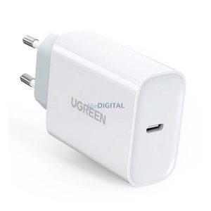 UGREEN A8EU hálózati töltő Type-C aljzat (30W, PD gyorstöltő 4.0) FEHÉR