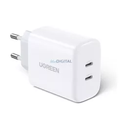   UGREEN CD243 hálózati töltő 2 Type-C aljzat (40W, PD gyorstöltő 3.0) FEHÉR