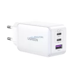   UGREEN CD244 hálózati töltő 2 Type-C/USB aljzat (65W, GaN, PD gyorstöltő 4.0) FEHÉR
