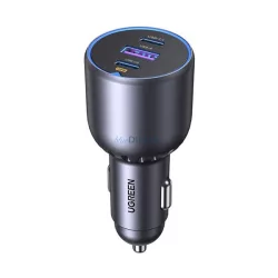   UGREEN EC705 autós töltő USB+2 Type-C aljzat (130W, PD gyorstöltő 3.0) FEKETE