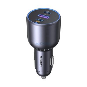 UGREEN EC705 autós töltő USB+2 Type-C aljzat (130W, PD gyorstöltő 3.0) FEKETE