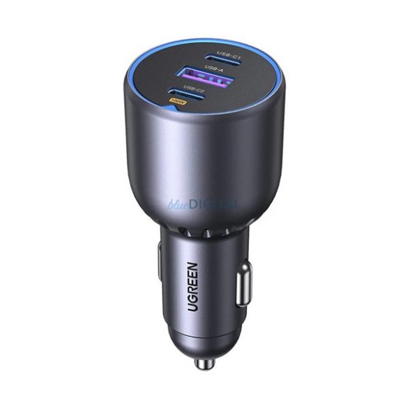 UGREEN EC705 autós töltő USB+2 Type-C aljzat (130W, PD gyorstöltő 3.0) FEKETE