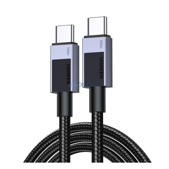 UGREEN L512 adatkábel (Type-C - Type-C, 100W, PD gyorstöltő 3.0, 300cm, cipőfűző) SÖTÉTSZÜRKE
