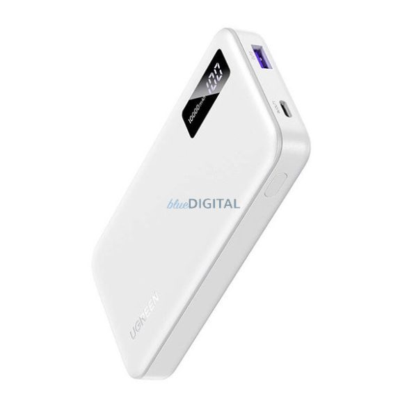 UGREEN PB311 vésztöltő USB+Type-C aljzat (10000mAh, 20W, PD gyorstöltő, LED kijelző) FEHÉR
