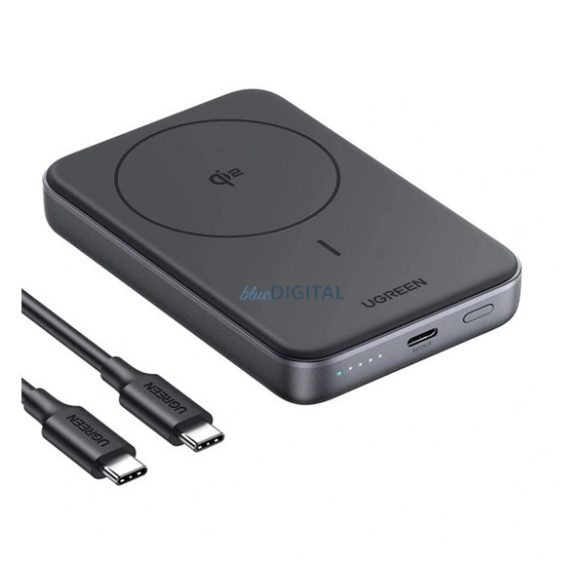 UGREEN PB761 vésztöltő Type-C aljzat (10000mAh, 30W, gyorstöltő, wireless, MagSafe) FEKETE