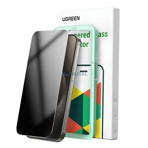 UGREEN SP655 képernyővédő üveg (betekintés ellen, 0.33mm, 9H + segédkeret) FEKETE