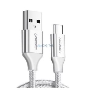 UGREEN US288 adatkábel (USB - Type-C, 3A, gyorstöltő 3.0, 25cm, cipőfűző) FEHÉR