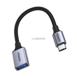   UGREEN US378 adapter kábel (USB aljzat - Type-C, OTG, 15cm, cipőfűző) FEKETE