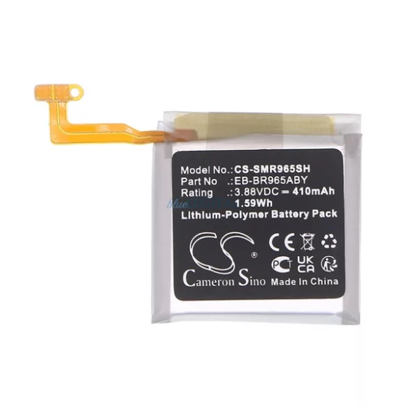 CAMERON SINO Li-Polymer akku (3.88V / 410mAh, Samsung EB-BR965ABY kompatibilis) FEKETE Samsung Galaxy Watch 6 Classic 47mm (SM-R960), Galaxy Watch 6 Classic eSIM 47mm (SM-R965)