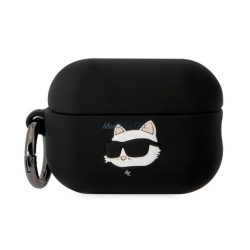   KARL LAGERFELD 3D LOGO NFT CHOUPETTE HEAD szilikon tok (karabíner) FEKETE Apple AirPods Pro 2