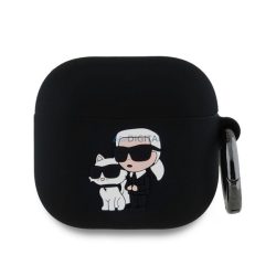   KARL LAGERFELD 3D LOGO NFT KARL AND CHOUPETTE szilikon tok (karabíner) FEKETE Apple AirPods 4