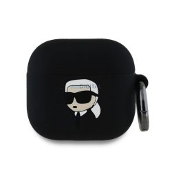   KARL LAGERFELD 3D LOGO NFT KARL HEAD szilikon tok (karabíner) FEKETE Apple AirPods 4