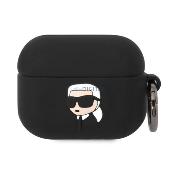 KARL LAGERFELD 3D LOGO NFT KARL HEAD szilikon tok (karabíner) FEKETE Apple AirPods Pro
