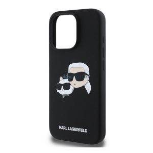 KARL LAGERFELD LIQUID SILICONE DOUBLE HEADS MAGSAFE szilikon telefonvédő (ütésállóság, MagSafe) FEKETE Apple iPhone 16 Pro Max
