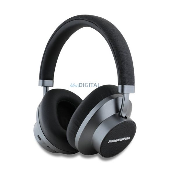 KARL LAGERFELD SAFFIANO METAL LOGO bluetooth fejhallgató SZTEREO (v5.4, mikrofon, akítv zajszűrő + hordtok) FEKETE