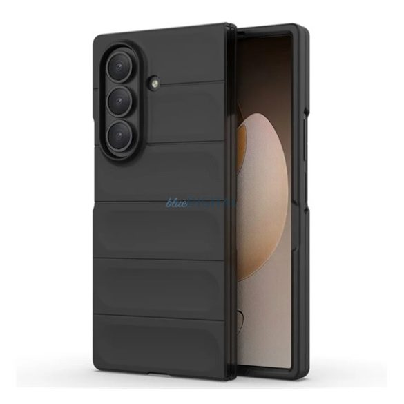Szilikon telefonvédő (ütésállóság, kameravédő, 3D) FEKETE Samsung Galaxy Z Fold7 (SM-F966)