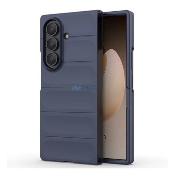 Szilikon telefonvédő (ütésállóság, kameravédő, 3D) SÖTÉTKÉK Samsung Galaxy Z Fold7 (SM-F966)